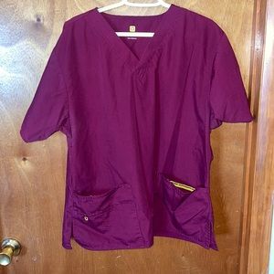 Maroon wonder wink scrub top